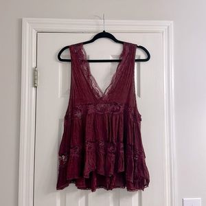 Burgundy Free People intimates tank